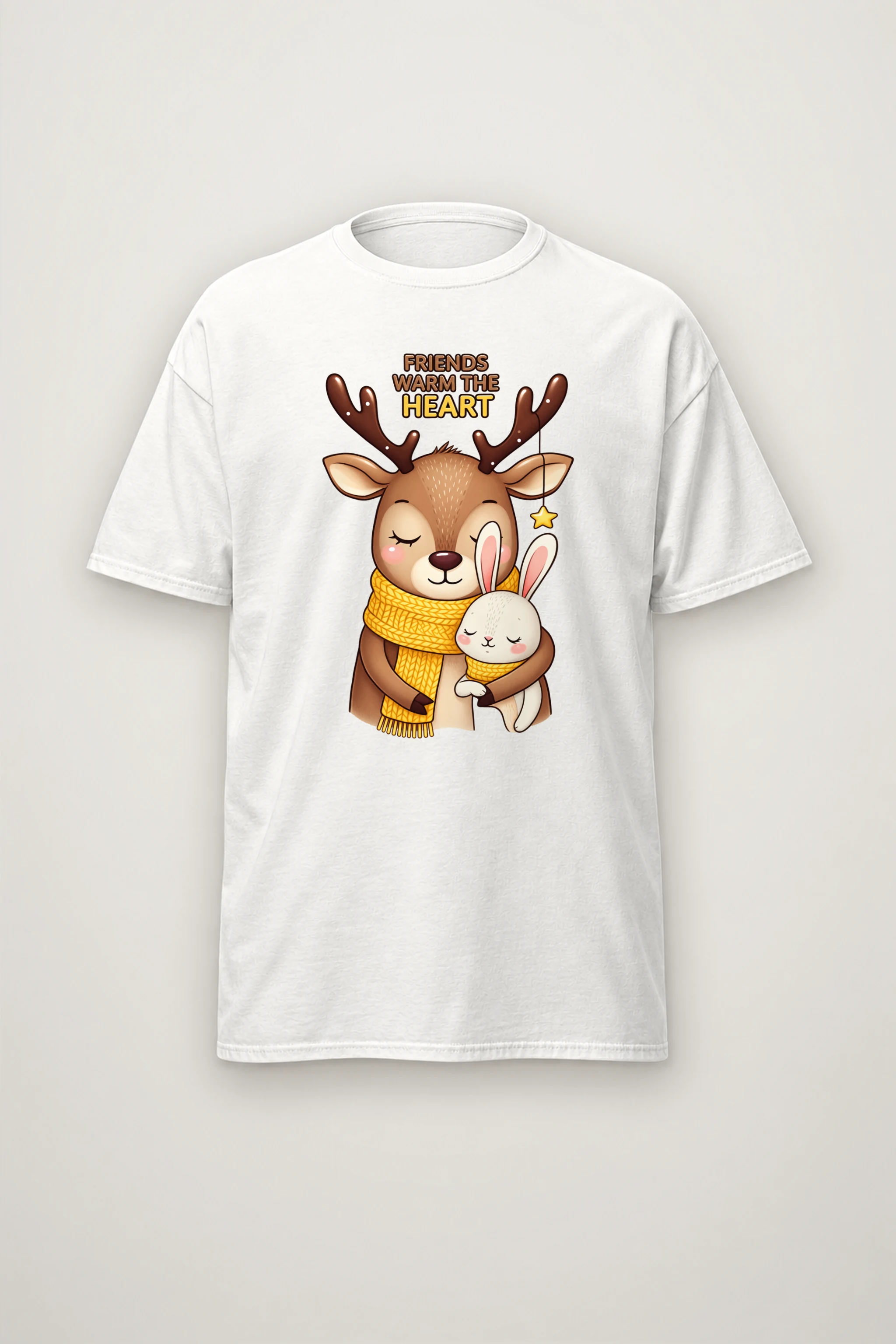 "Friends Warm The Heart" Heavyweight Unisex Crewneck T-shirt
