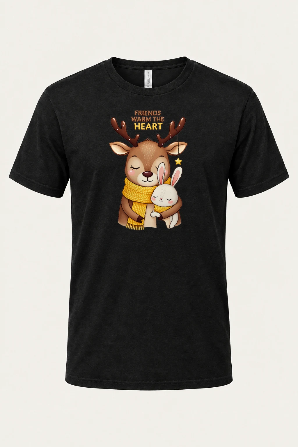 "Friends Warm The Heart" Heavyweight Unisex Crewneck T-shirt | Gildan 5000