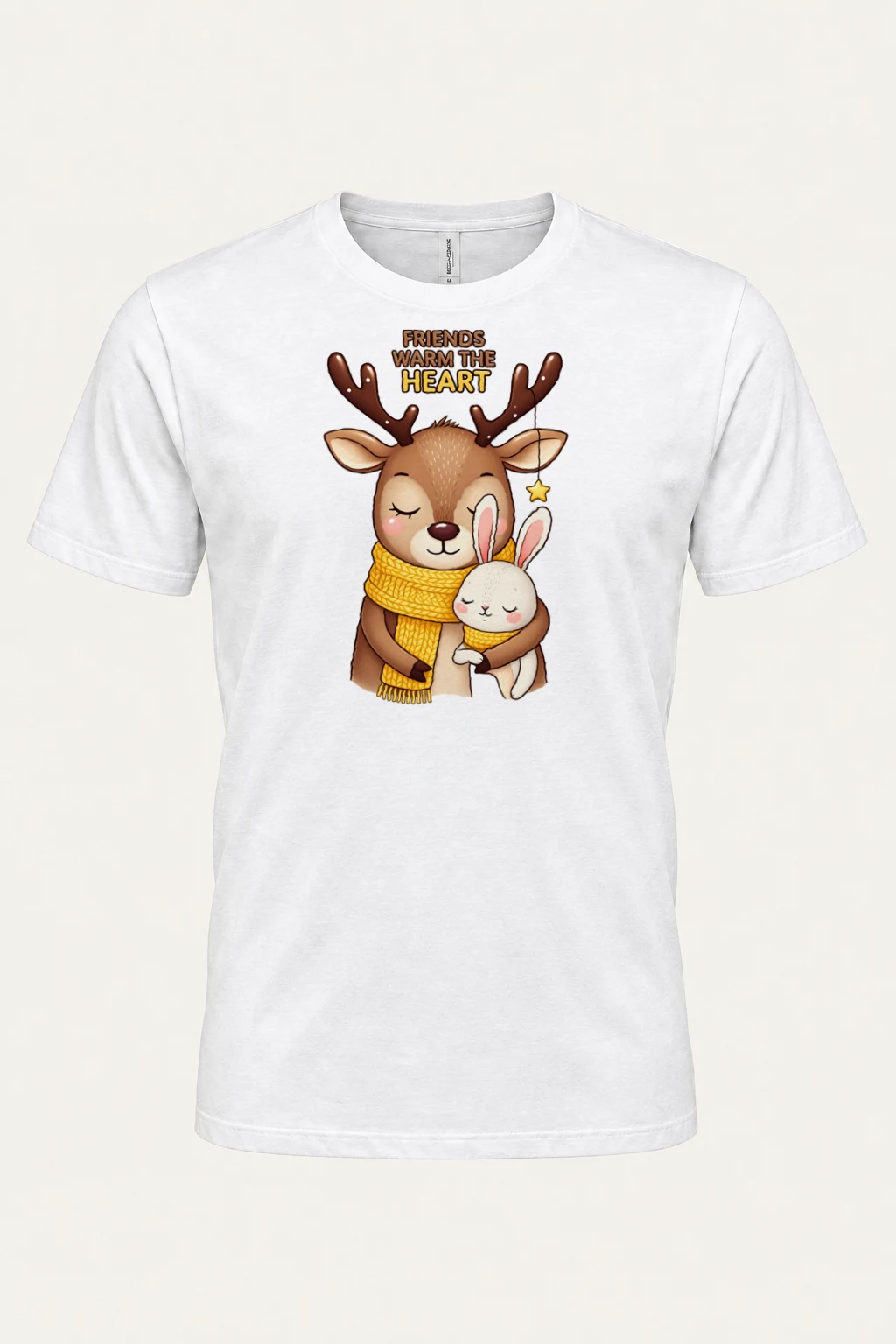 "Friends Warm The Heart" Heavyweight Unisex Crewneck T-shirt | Gildan 5000