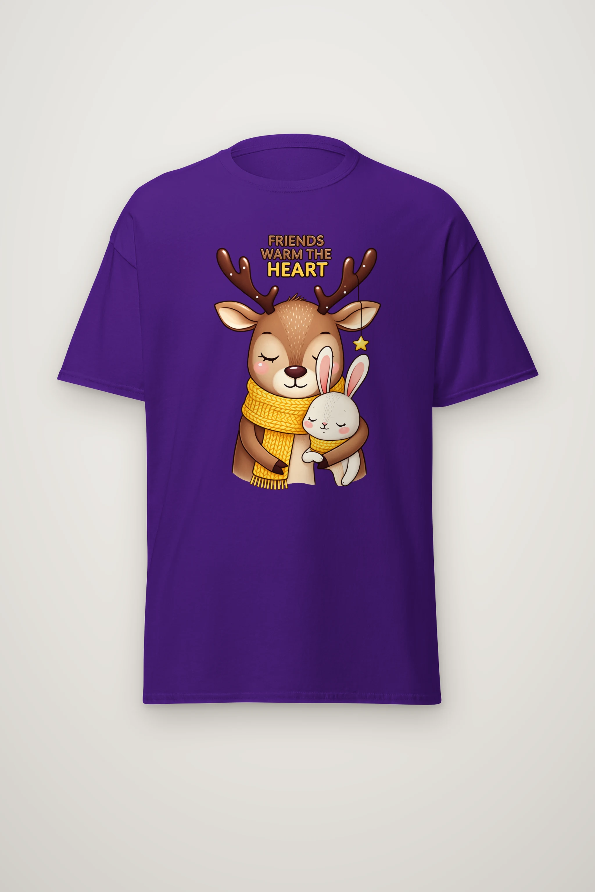 "Friends Warm The Heart" Heavyweight Unisex Crewneck T-shirt