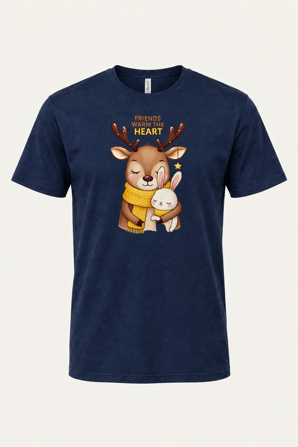 "Friends Warm The Heart" Heavyweight Unisex Crewneck T-shirt | Gildan 5000