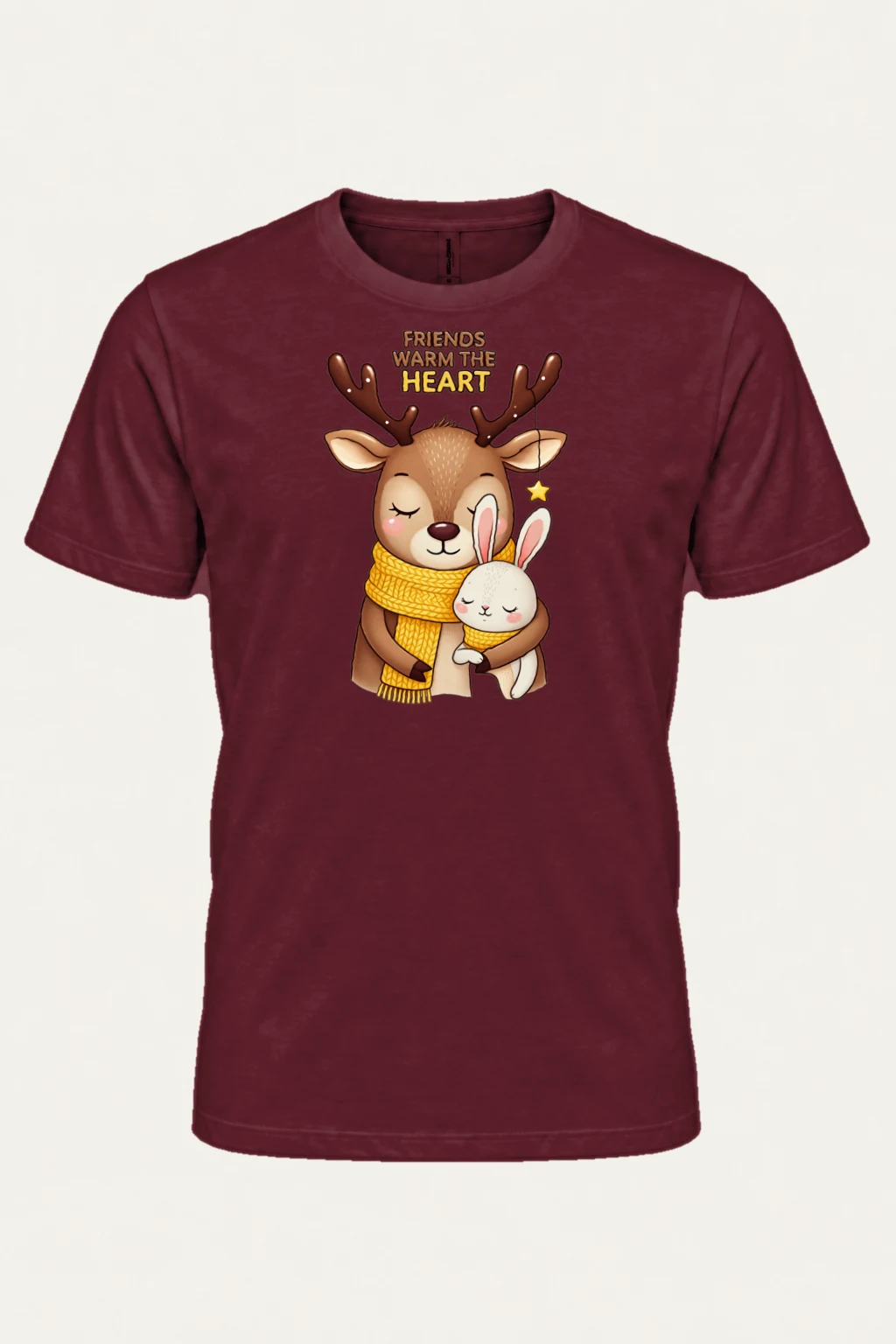 "Friends Warm The Heart" Heavyweight Unisex Crewneck T-shirt | Gildan 5000
