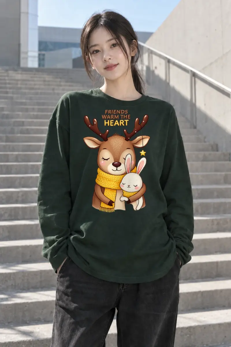 "Friends Warm The Heart" Unisex Longsleeve T-shirt | Gildan 2400