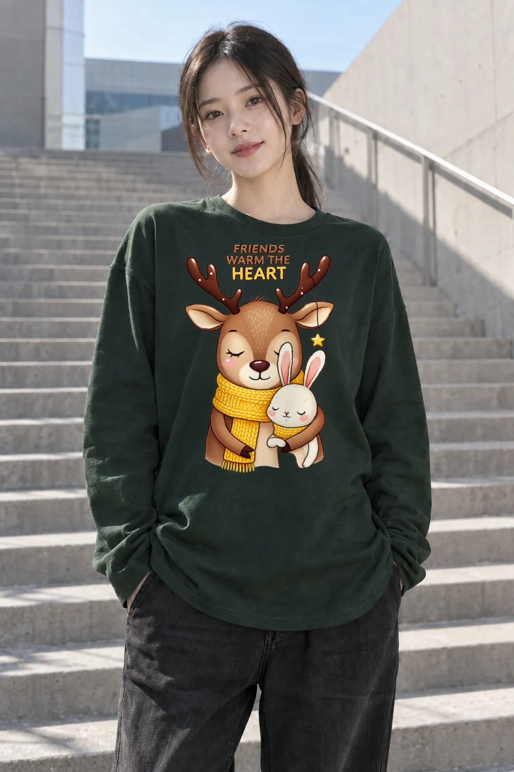 "Friends Warm The Heart" Unisex Longsleeve T-shirt | Gildan 2400