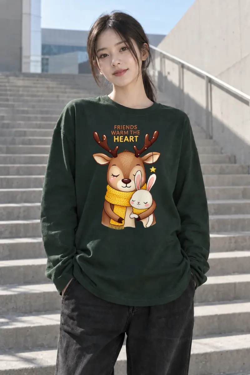 "Friends Warm The Heart" Unisex Longsleeve T-shirt | Gildan 2400
