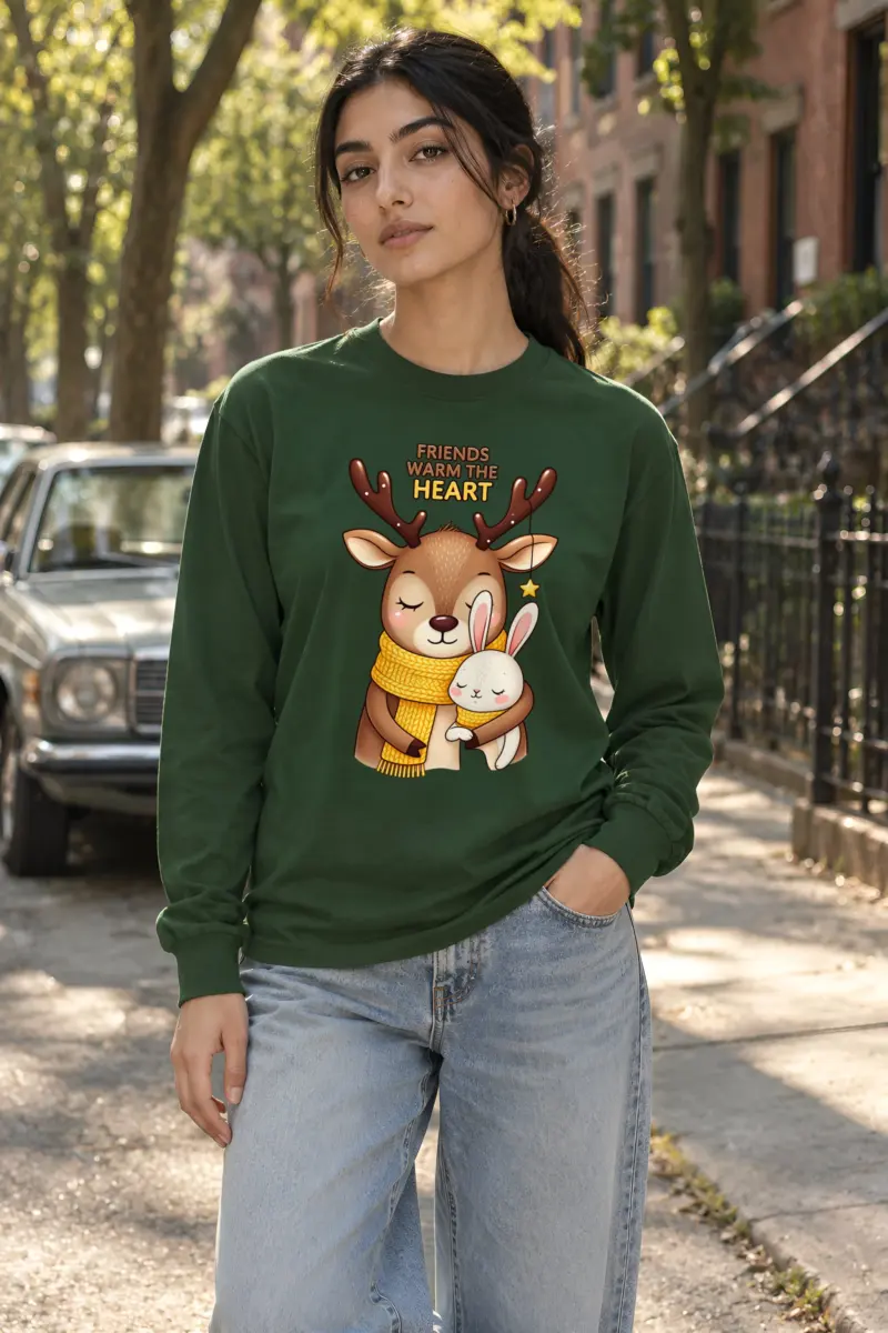 "Friends Warm The Heart" Unisex Longsleeve T-shirt