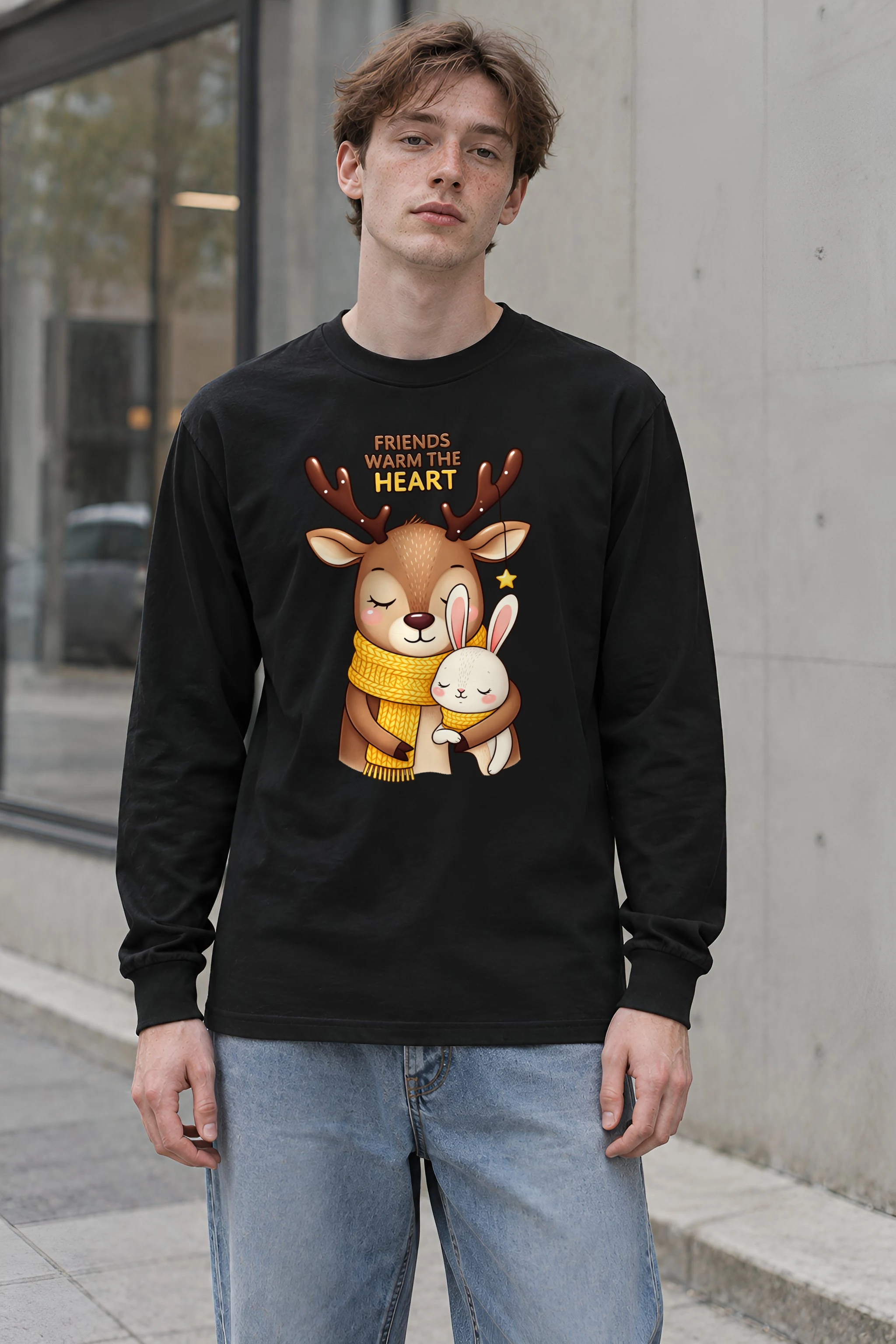 "Friends Warm The Heart" Unisex Longsleeve T-shirt