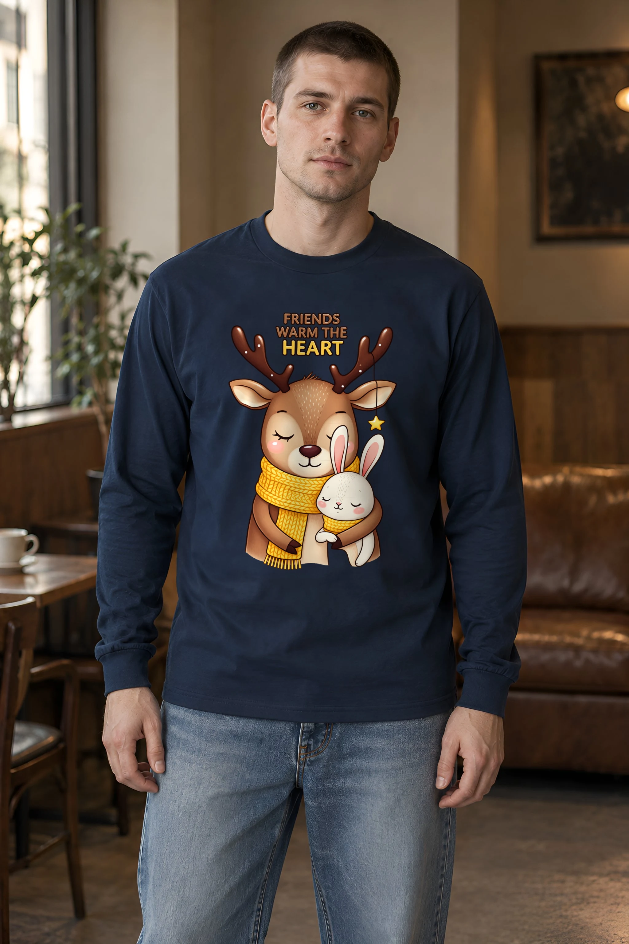 "Friends Warm The Heart" Unisex Longsleeve T-shirt