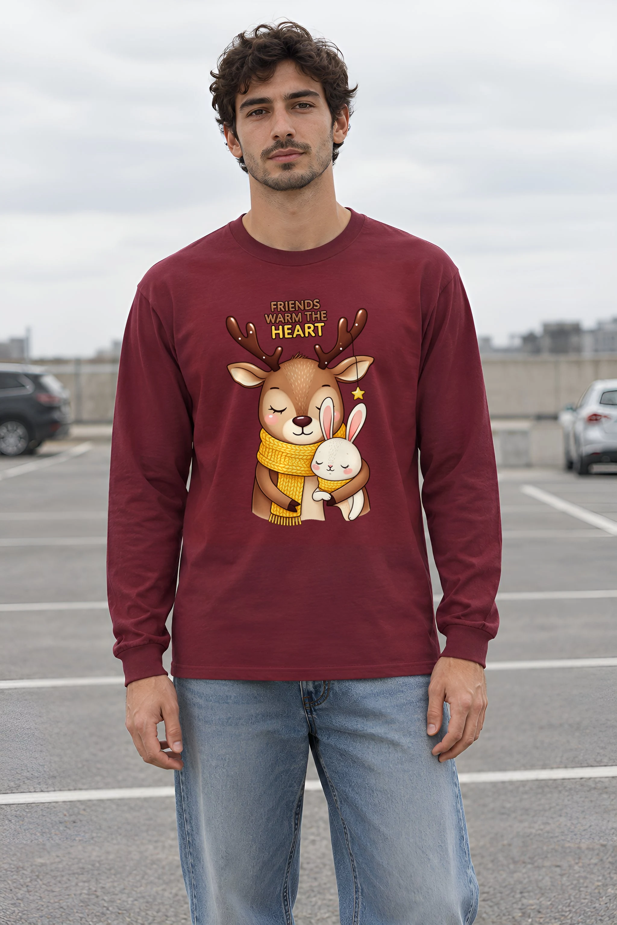 "Friends Warm The Heart" Unisex Longsleeve T-shirt