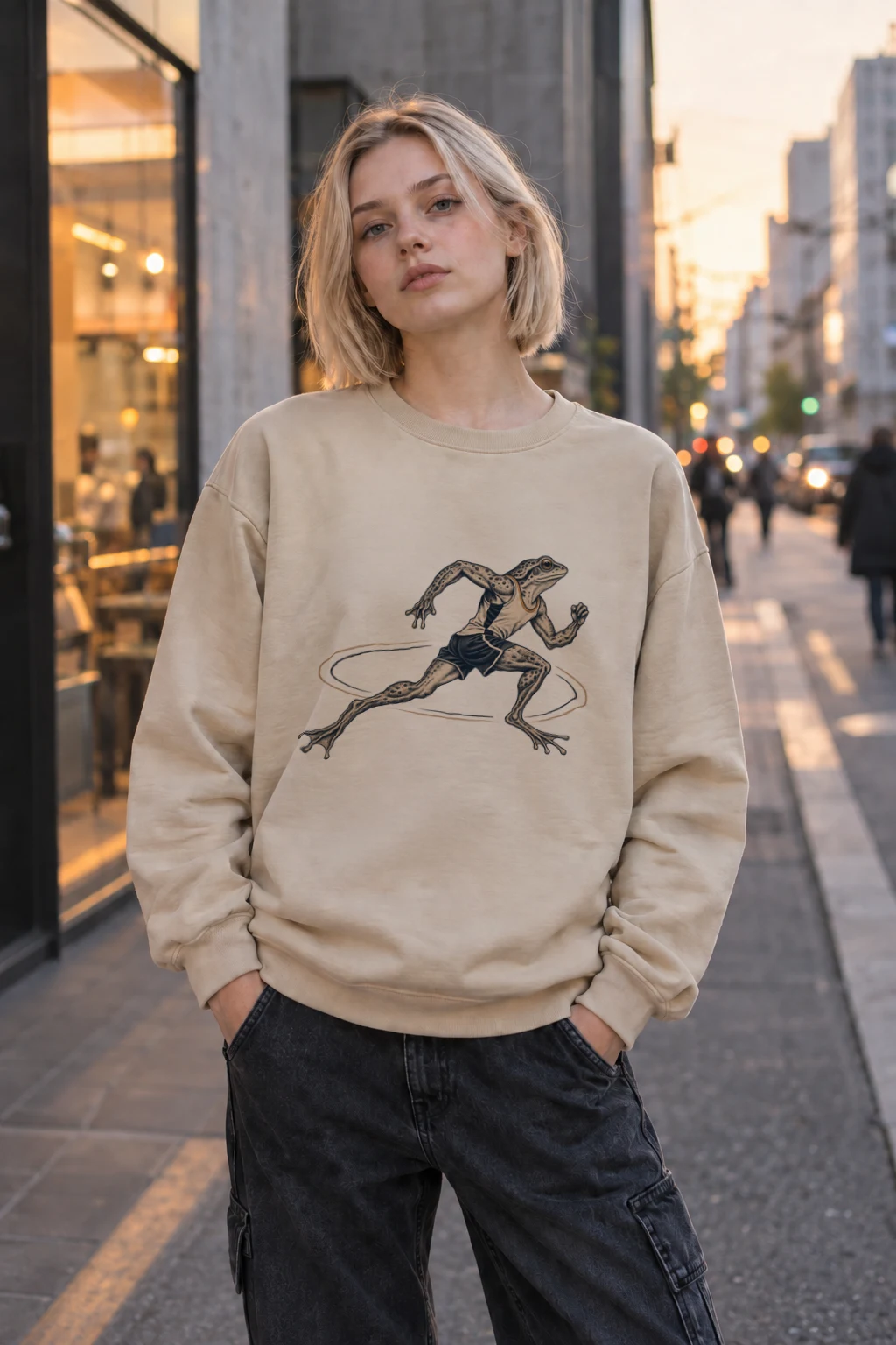 "Frog Runner" Heavy Blend Unisex Crewneck Sweatshirt | Gildan 18000