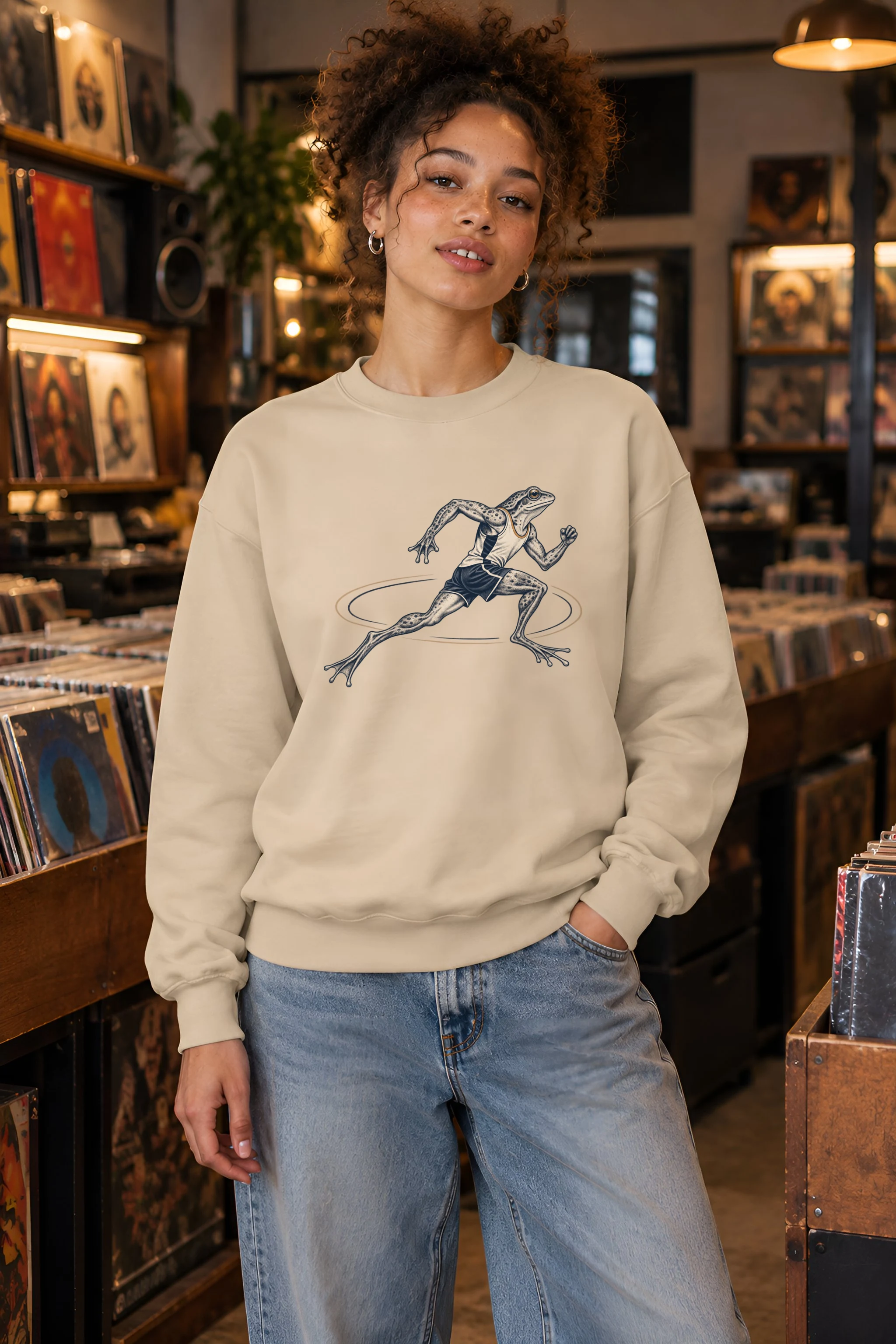"Frog Runner" 1 Crewneck Sweatshirt