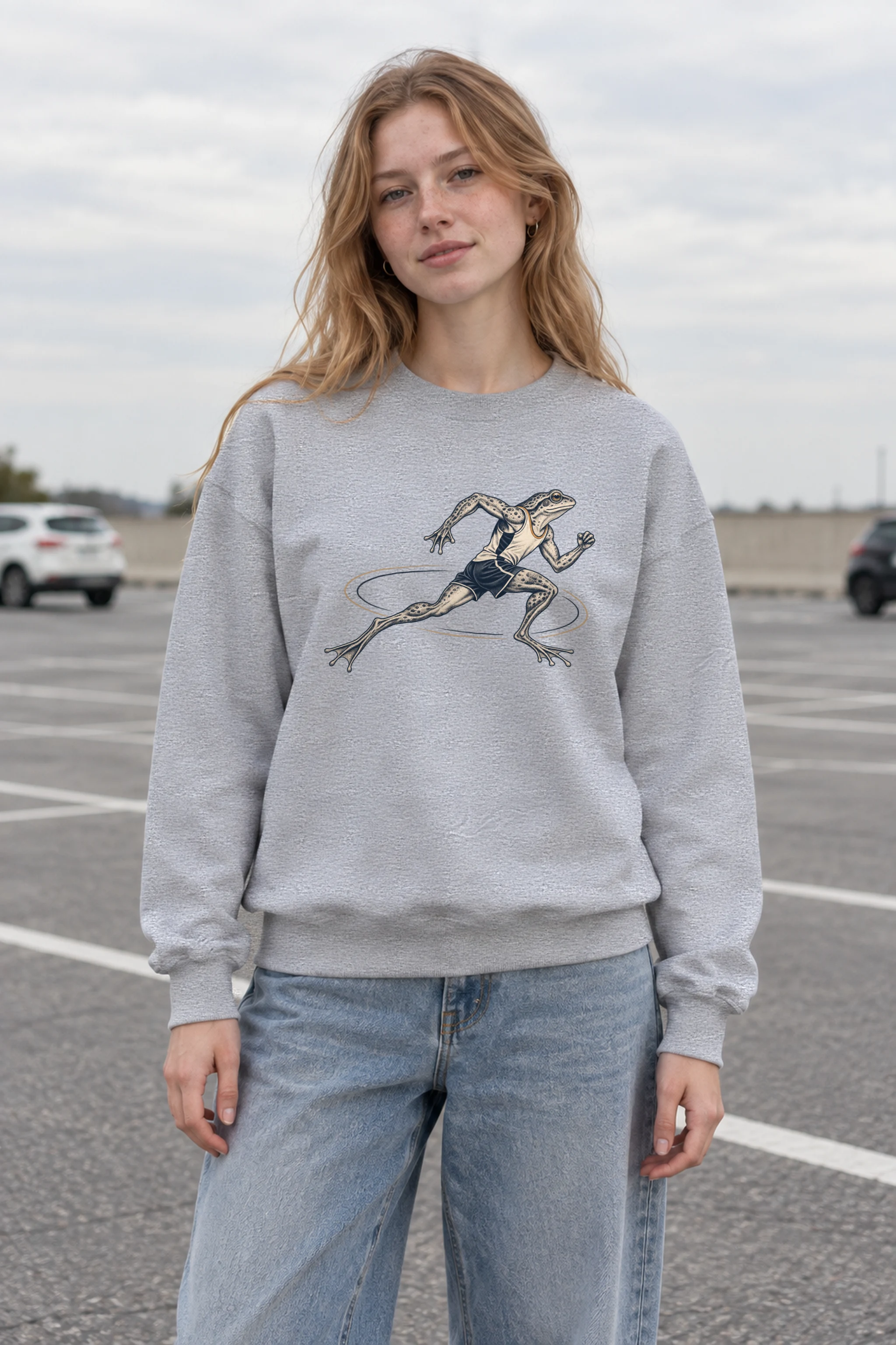 "Frog Runner" 1 Crewneck Sweatshirt