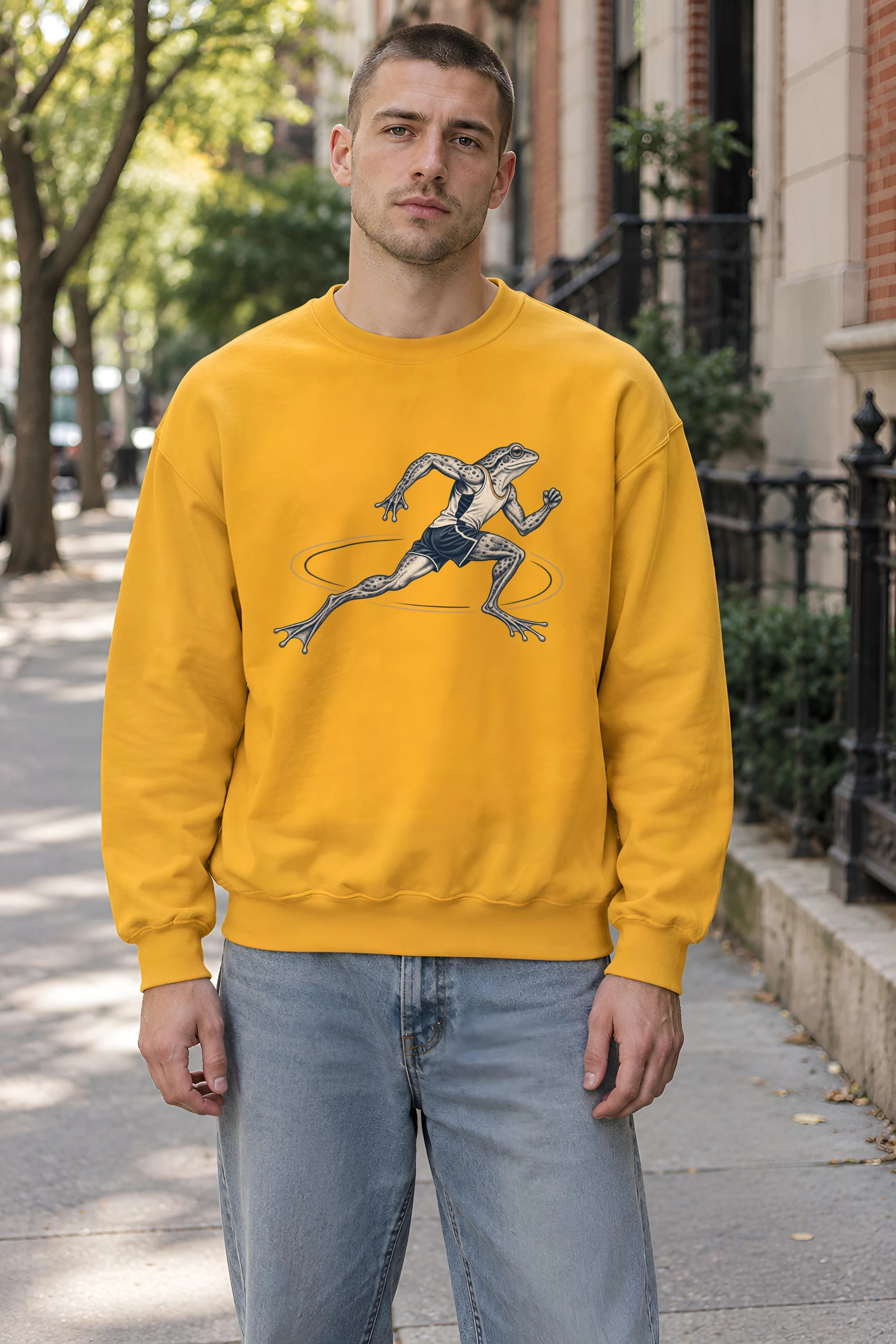 "Frog Runner" 1 Crewneck Sweatshirt