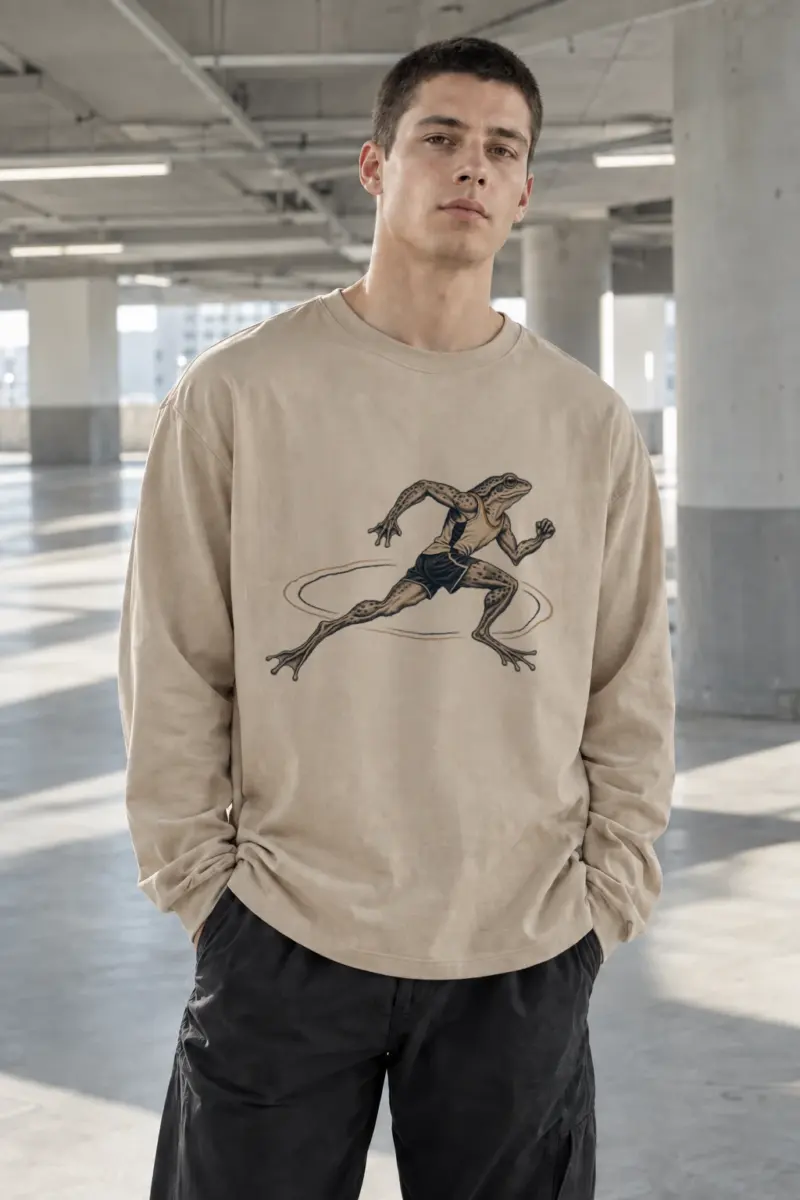 "Frog Runner" Unisex Longsleeve T-shirt | Gildan 2400