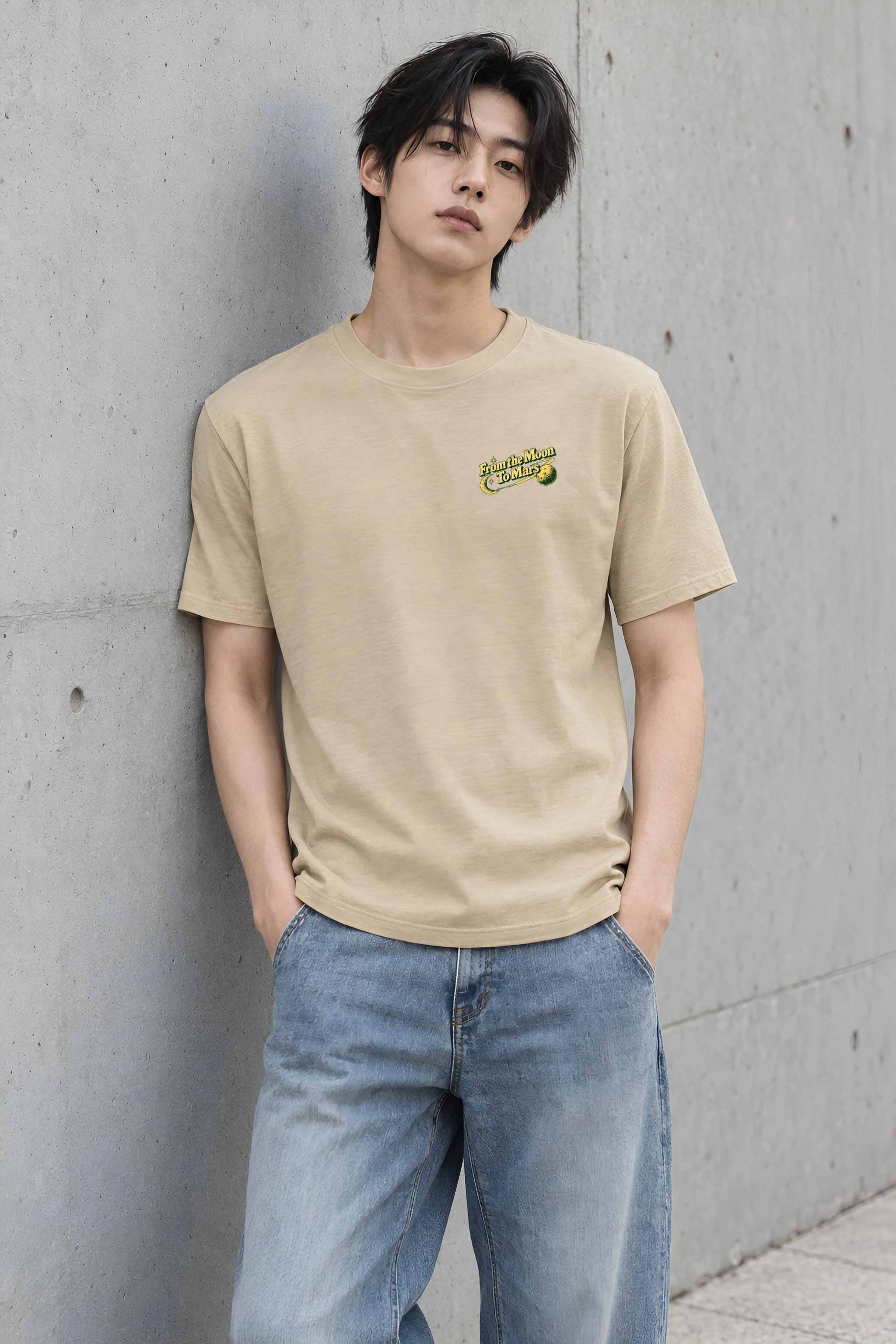 "From The Moon" Heavyweight Unisex Crewneck T-shirt