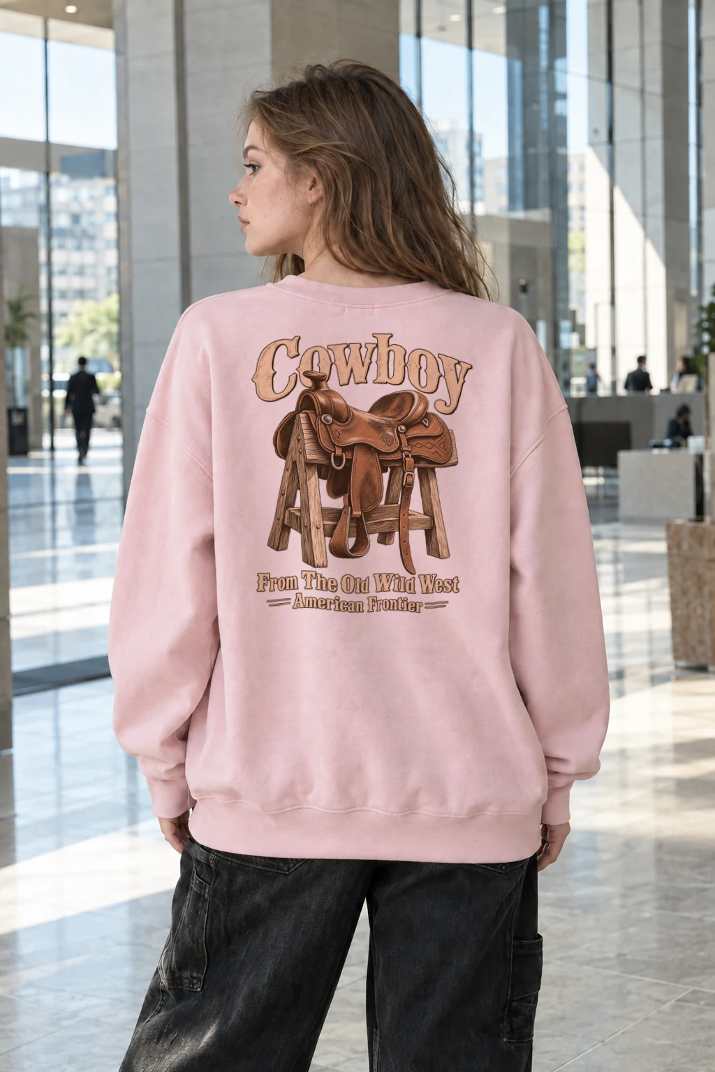 "Frontier Saddle" Heavy Blend Unisex Crewneck Sweatshirt | Gildan 18000