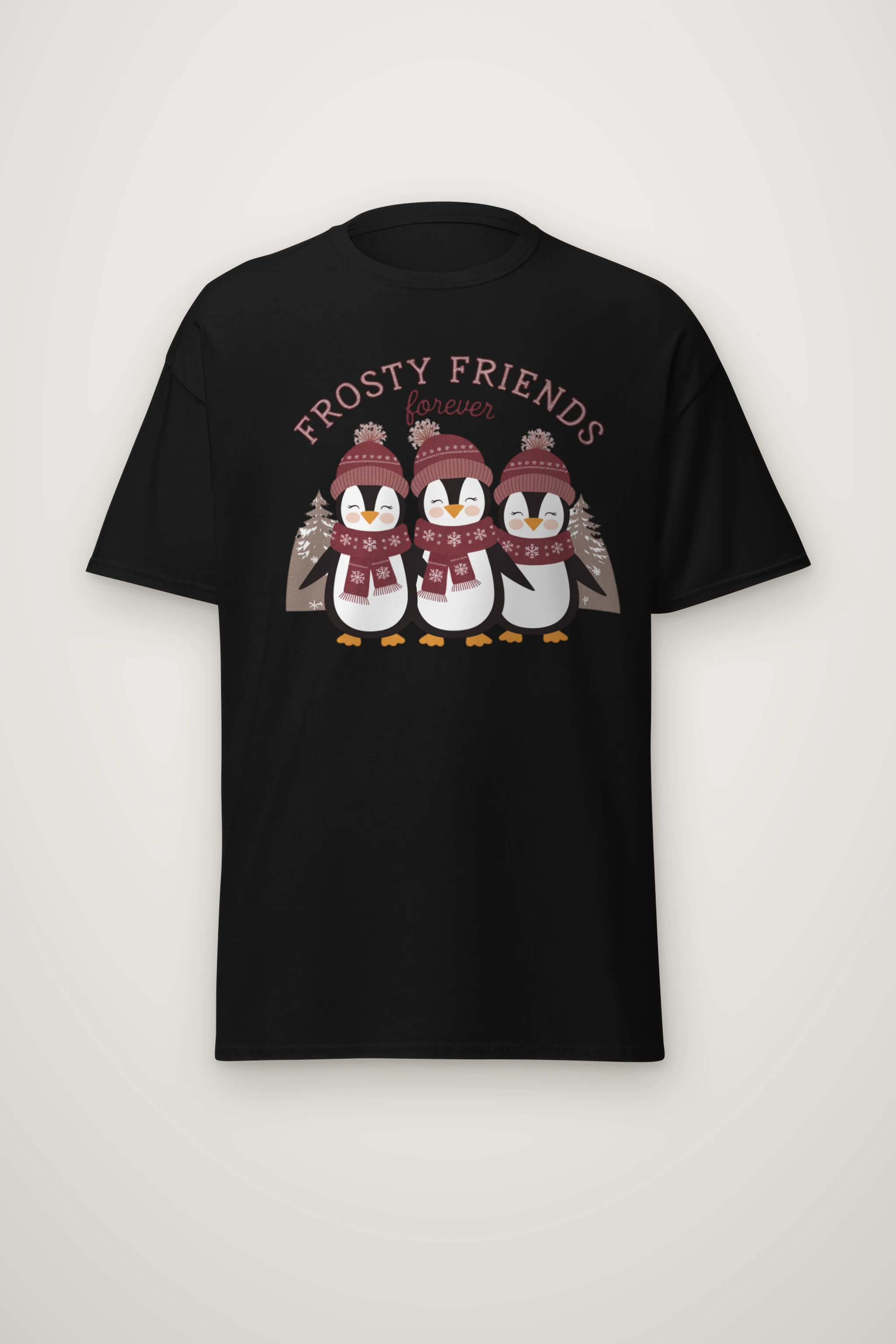 "Frosty Friends Forever" Heavyweight Unisex Crewneck T-shirt