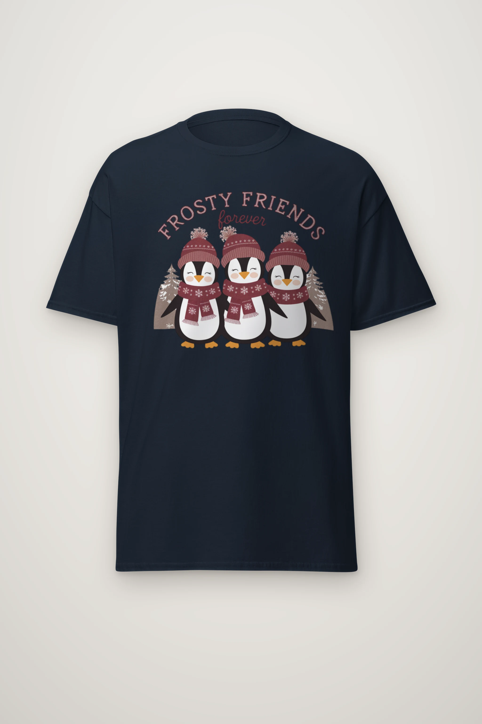 "Frosty Friends Forever" Heavyweight Unisex Crewneck T-shirt