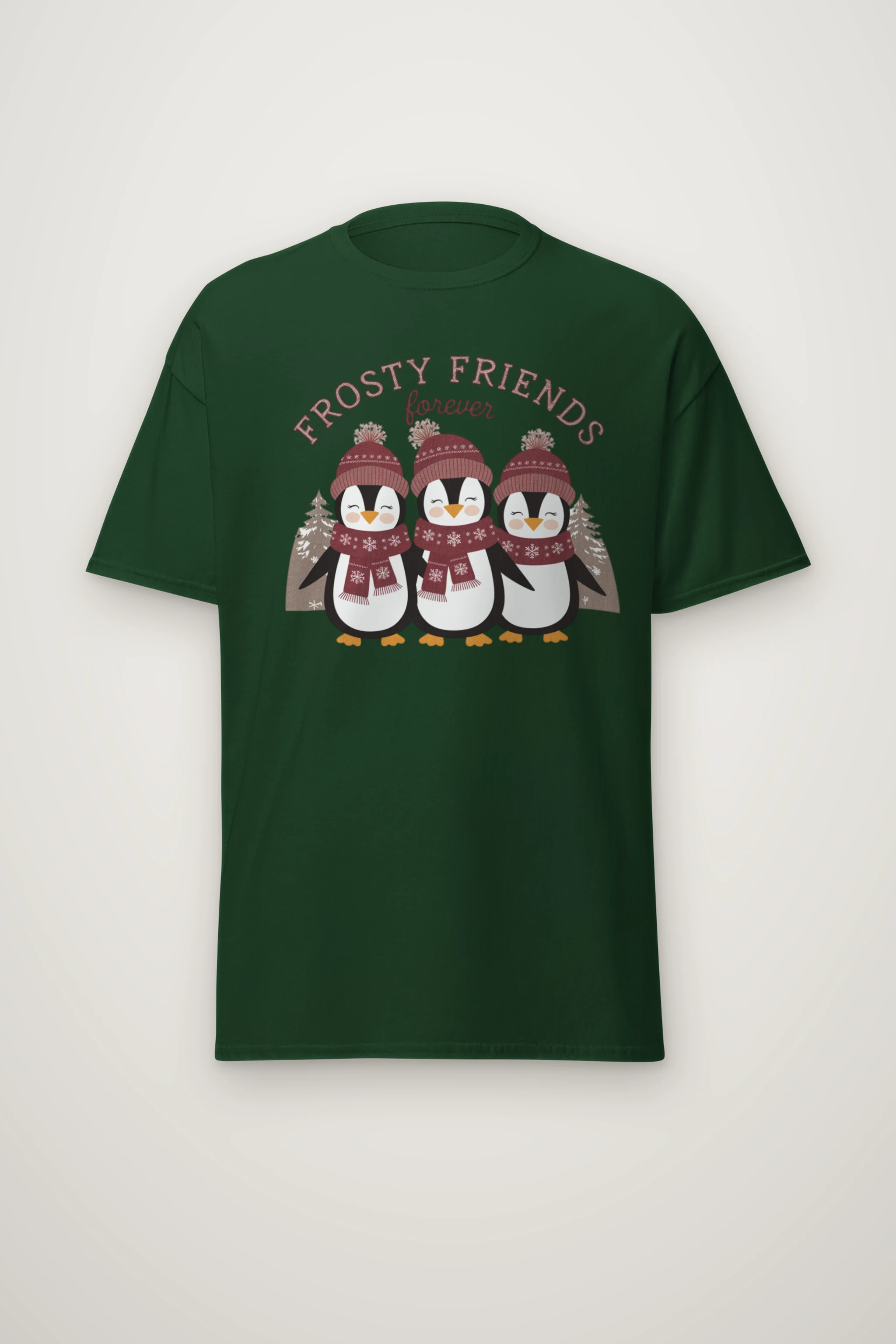 "Frosty Friends Forever" Heavyweight Unisex Crewneck T-shirt