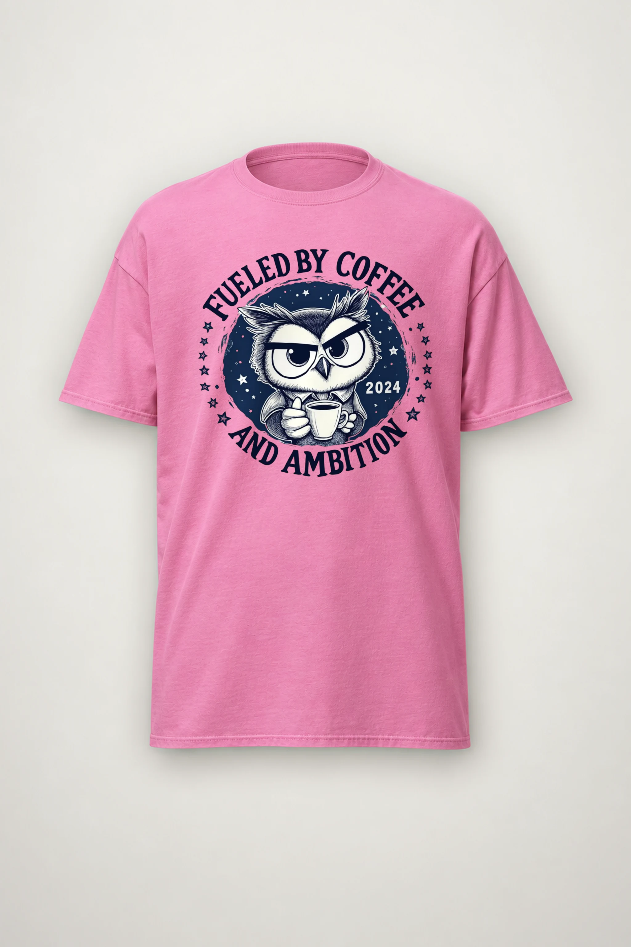 "Fueled By Coffee And Ambition" Heavyweight Unisex Crewneck T-shirt