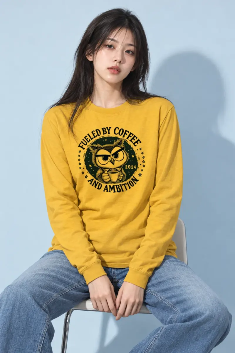 "Fueled By Coffee" Unisex Longsleeve T-shirt | Gildan 2400
