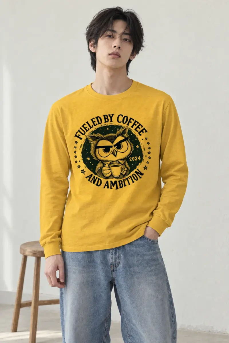 "Fueled By Coffee" Unisex Longsleeve T-shirt | Gildan 2400