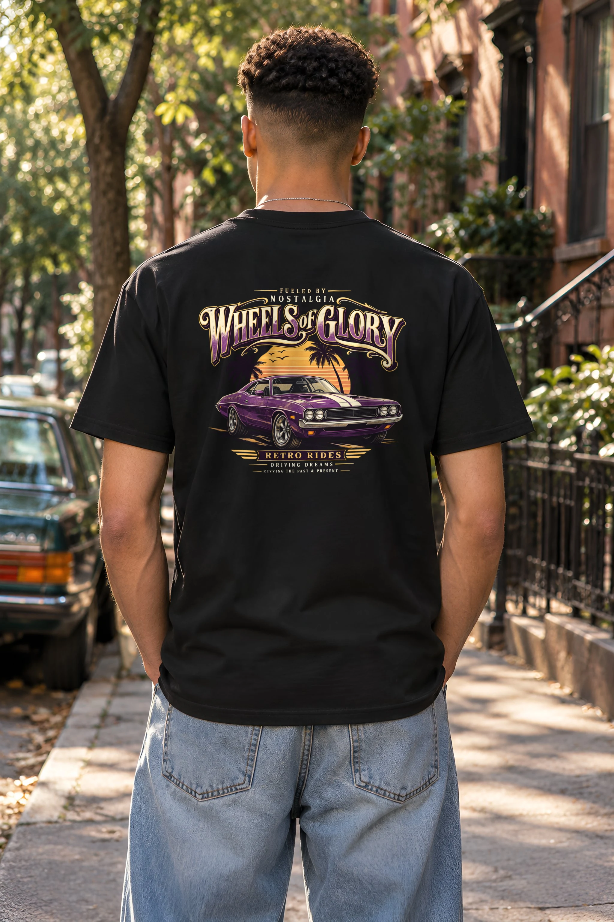 "Fueled By Nostalgia" Heavyweight Unisex Crewneck T-shirt
