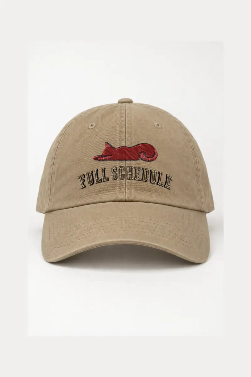 “Full Schedule Cat” Classic Dad Hat · Embroidered | Yupoong 6245CM