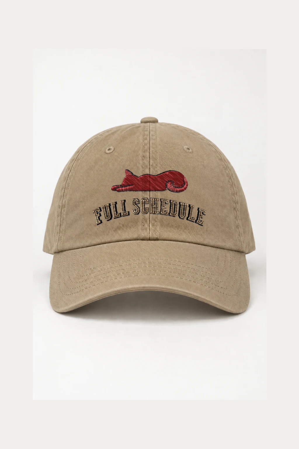 "Full Schedule Cat" Classic Dad Hat · Embroidered | Yupoong 6245CM