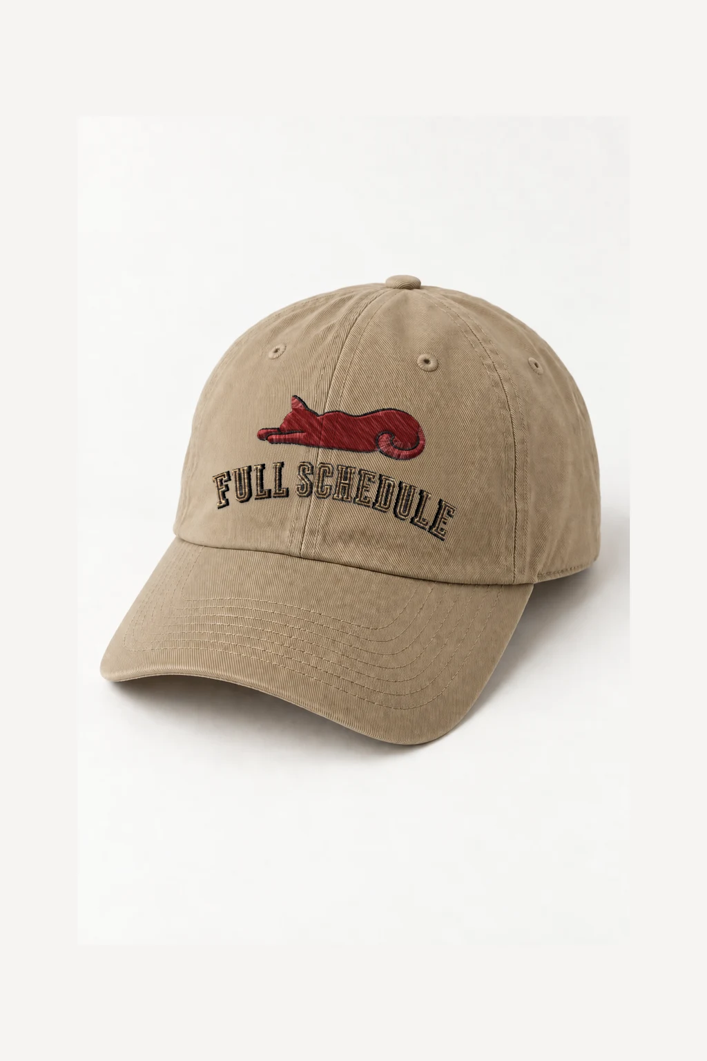 "Full Schedule Cat" Classic Dad Hat · Embroidered | Yupoong 6245CM