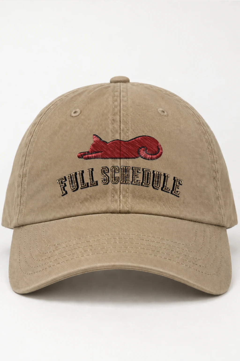 "Full Schedule Cat" Classic Dad Hat · Embroidered | Yupoong 6245CM