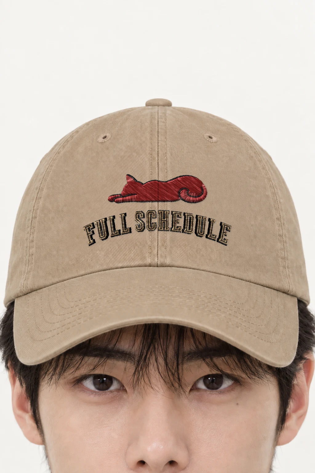 "Full Schedule Cat" Classic Dad Hat · Embroidered | Yupoong 6245CM