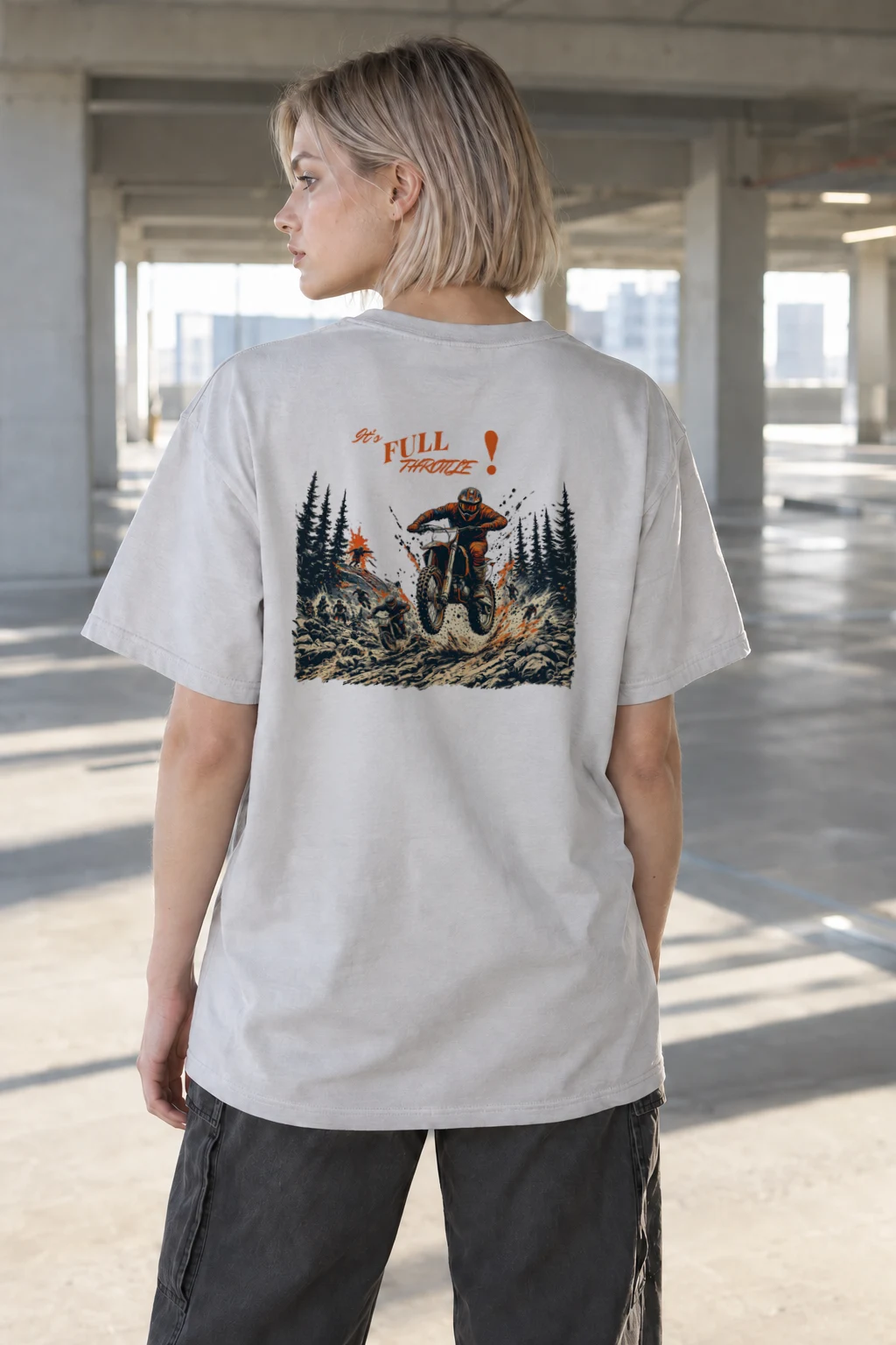"Full Throttle" Heavyweight Unisex Crewneck T-shirt | Gildan 5000