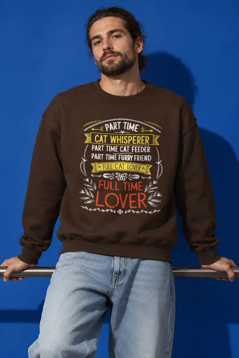 "Full Time Cat Lover" Heavy Blend Unisex Crewneck Sweatshirt