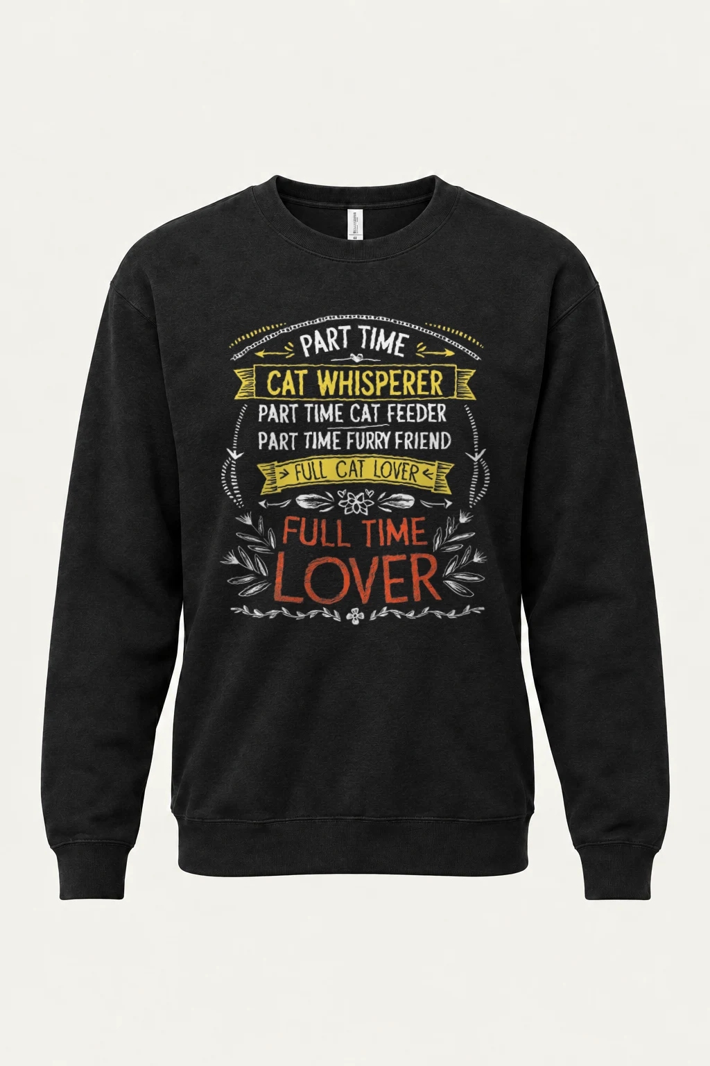 "Full Time Cat Lover" Heavy Blend Unisex Crewneck Sweatshirt | Gildan 18000