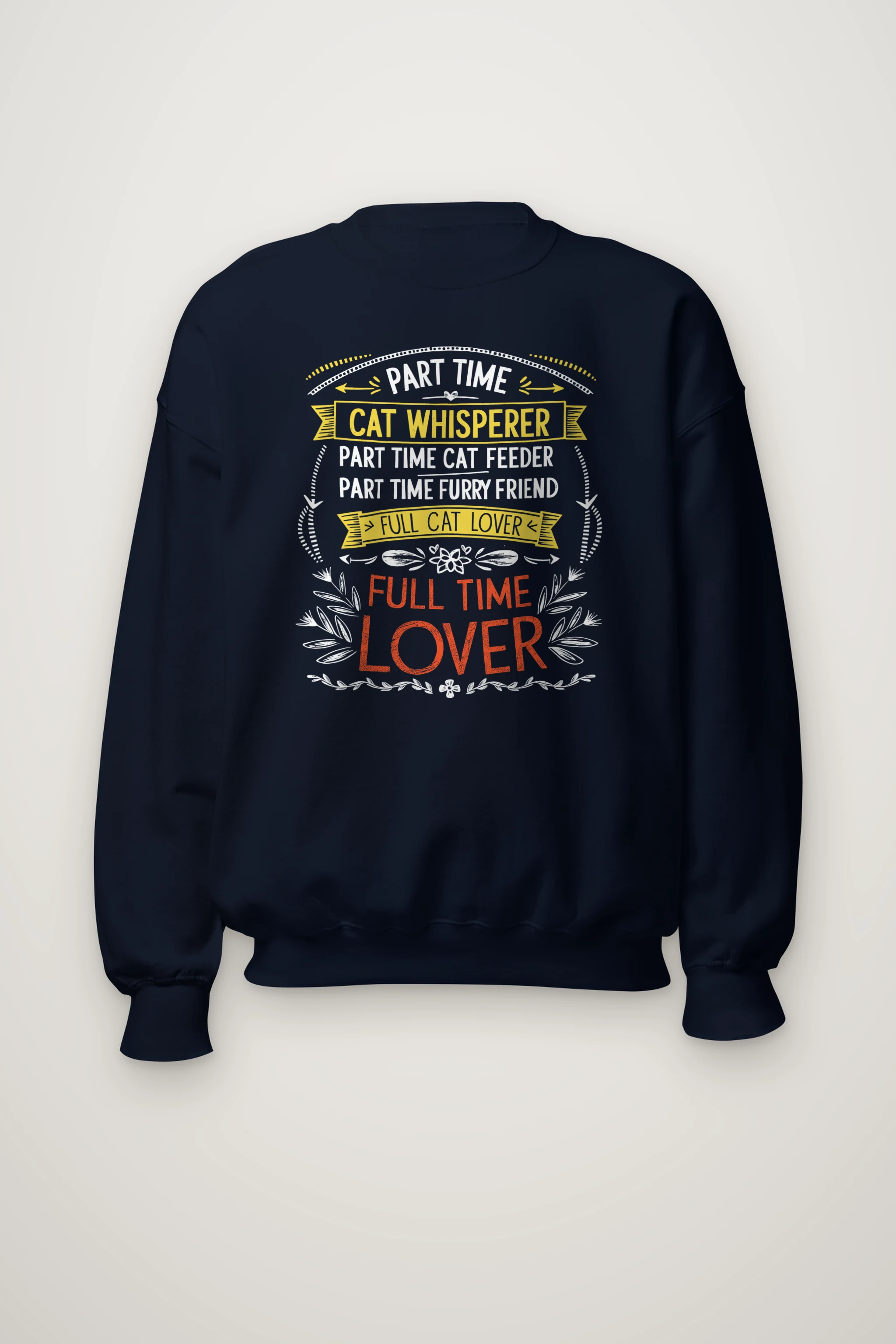 "Full Time Cat Lover" Heavy Blend Unisex Crewneck Sweatshirt