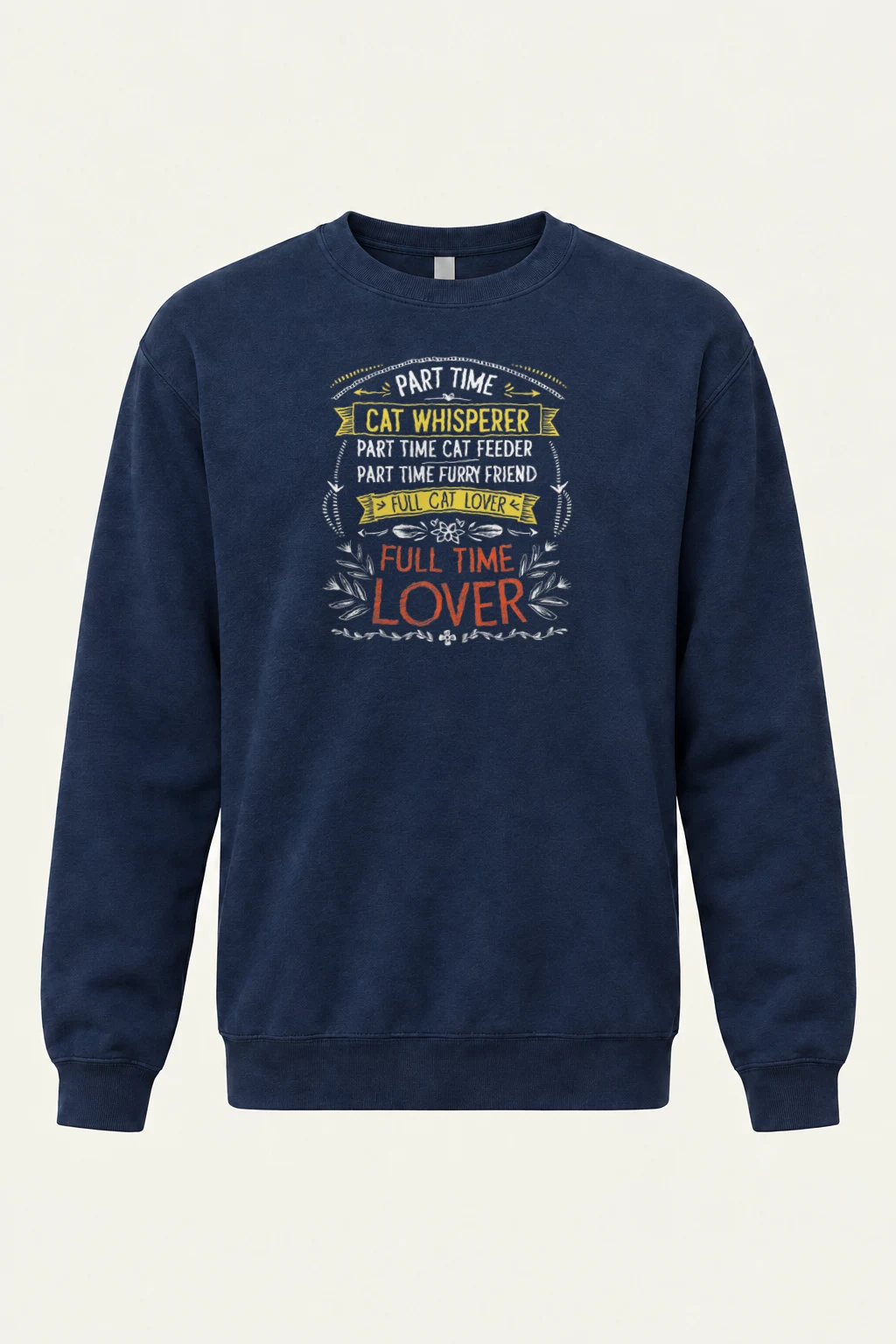 "Full Time Cat Lover" Heavy Blend Unisex Crewneck Sweatshirt | Gildan 18000