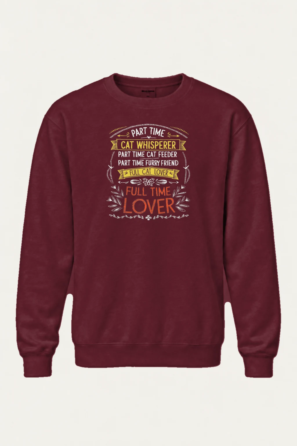 "Full Time Cat Lover" Heavy Blend Unisex Crewneck Sweatshirt | Gildan 18000
