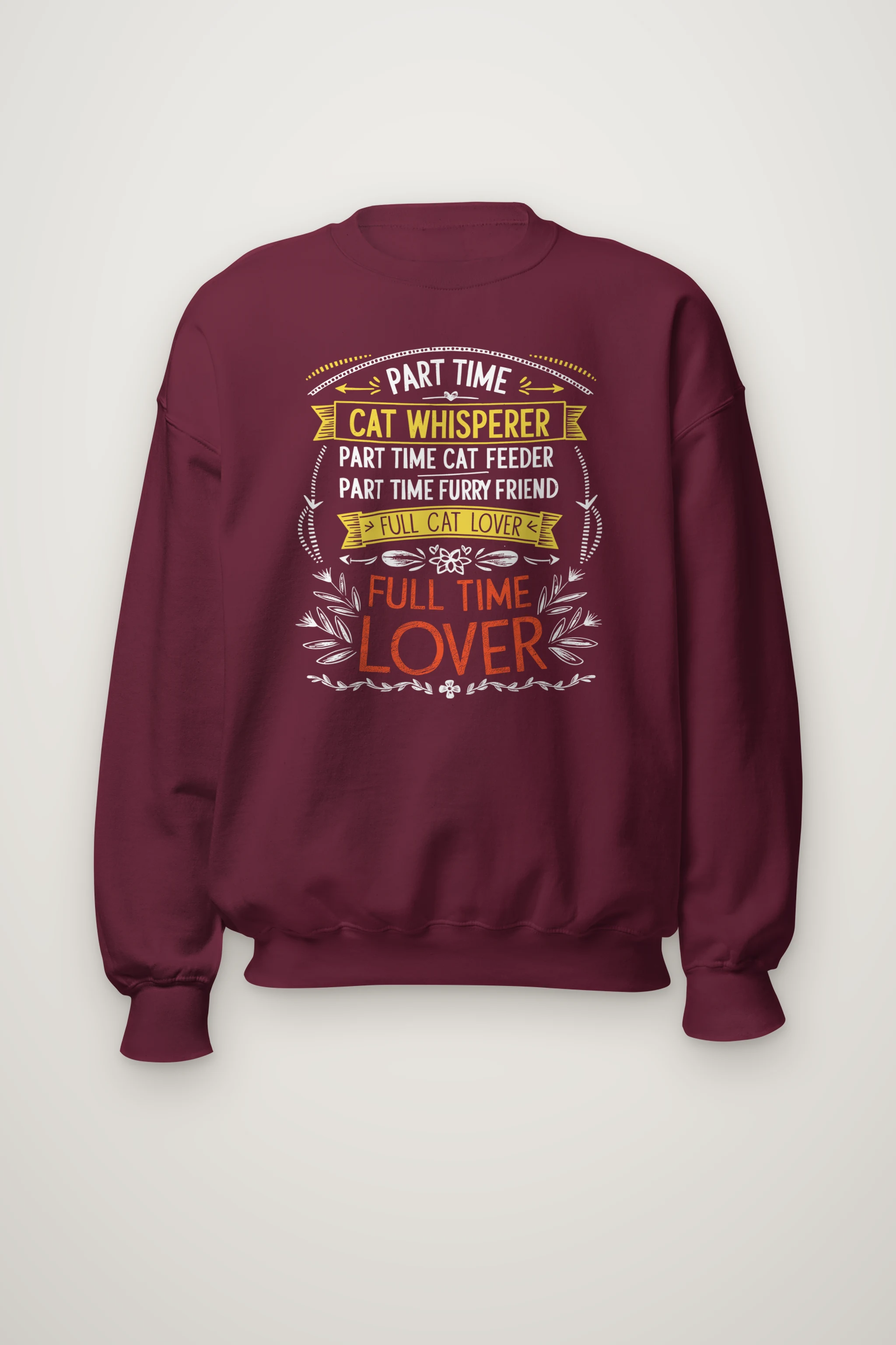 "Full Time Cat Lover" Heavy Blend Unisex Crewneck Sweatshirt