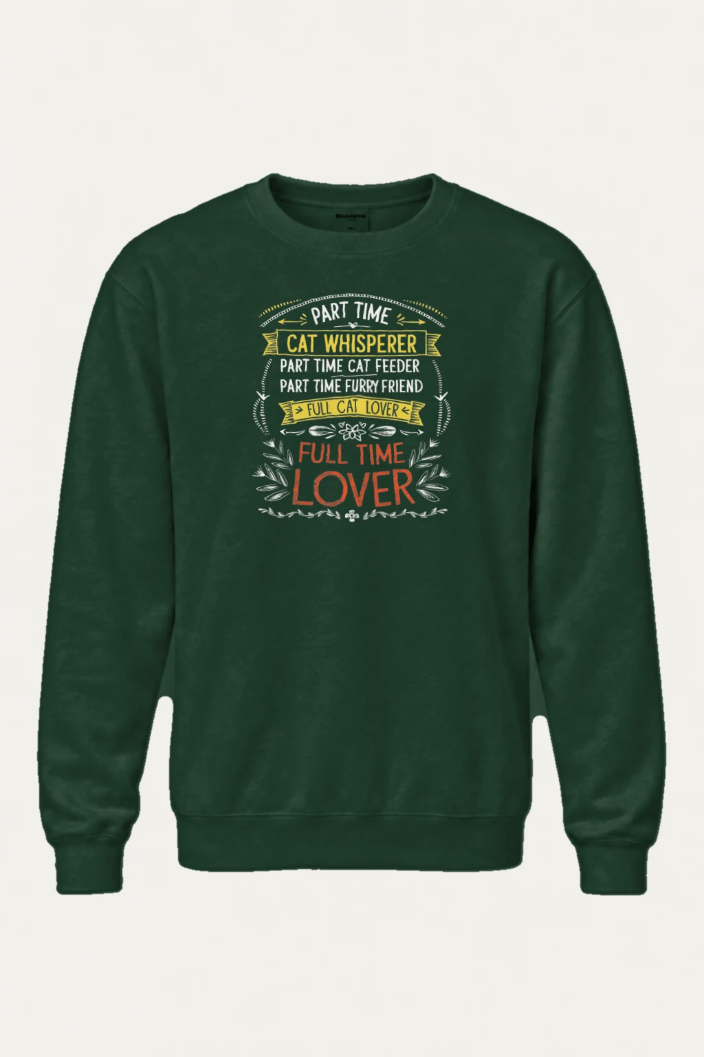 "Full Time Cat Lover" Heavy Blend Unisex Crewneck Sweatshirt | Gildan 18000