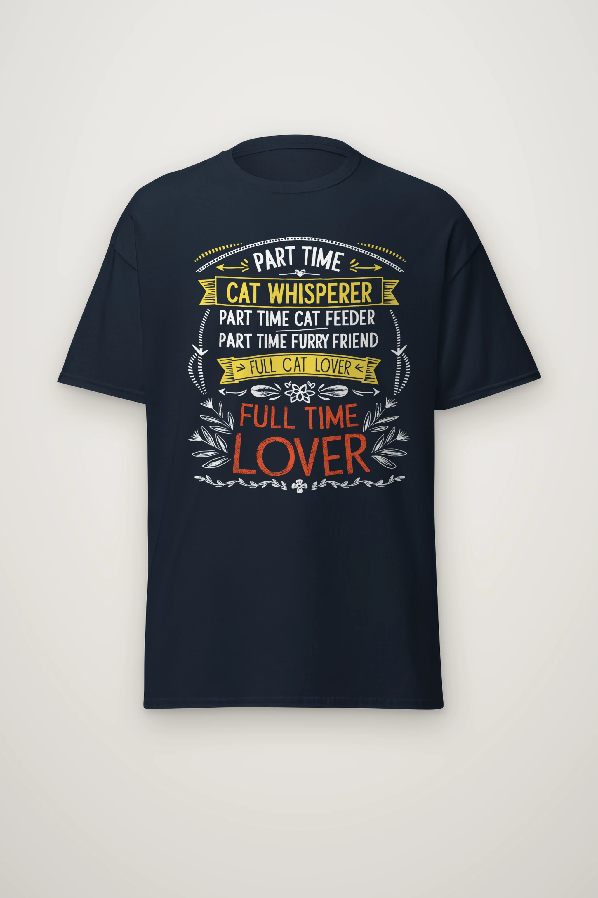 "Full Time Cat Lover" Heavyweight Unisex Crewneck T-shirt