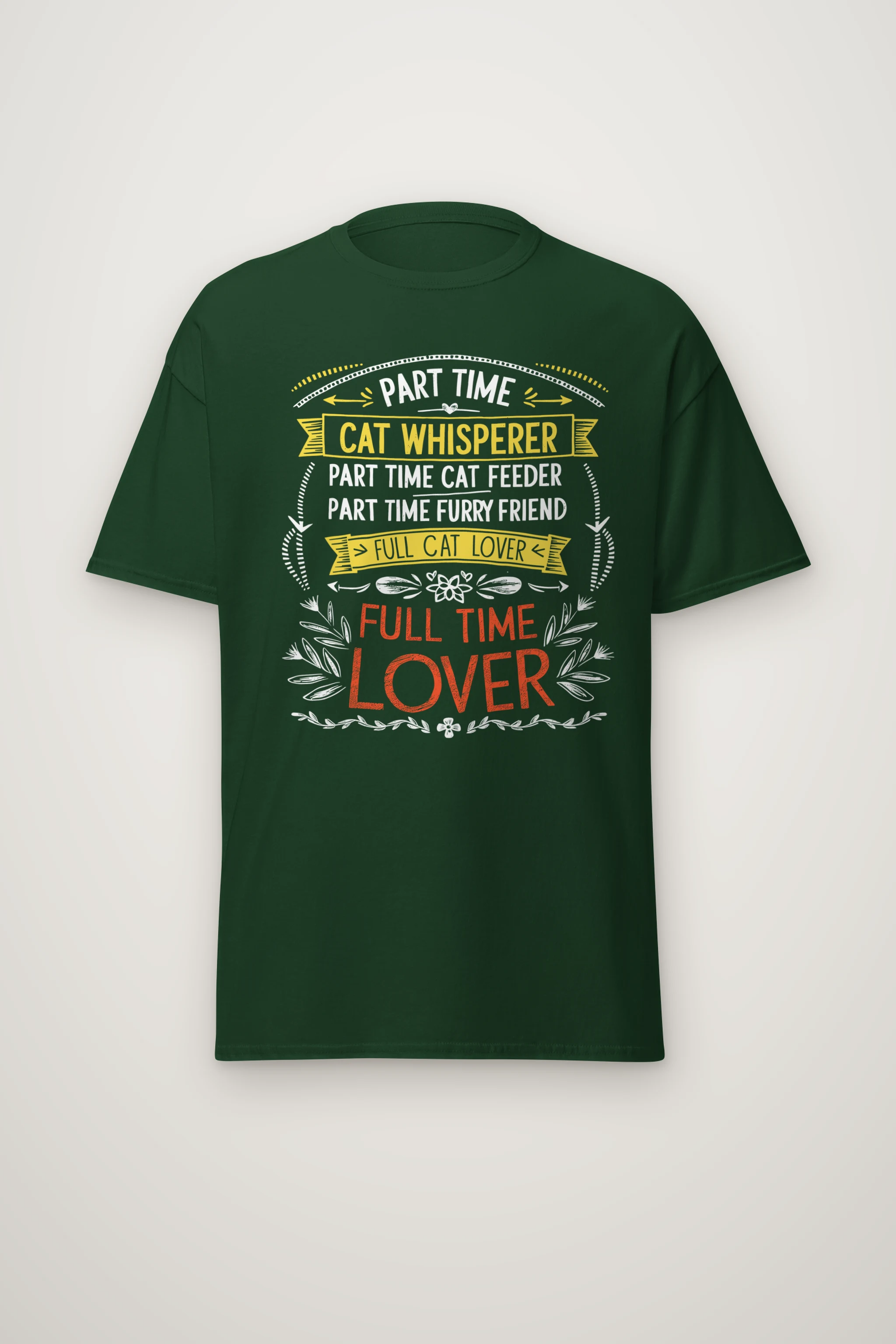 "Full Time Cat Lover" Heavyweight Unisex Crewneck T-shirt