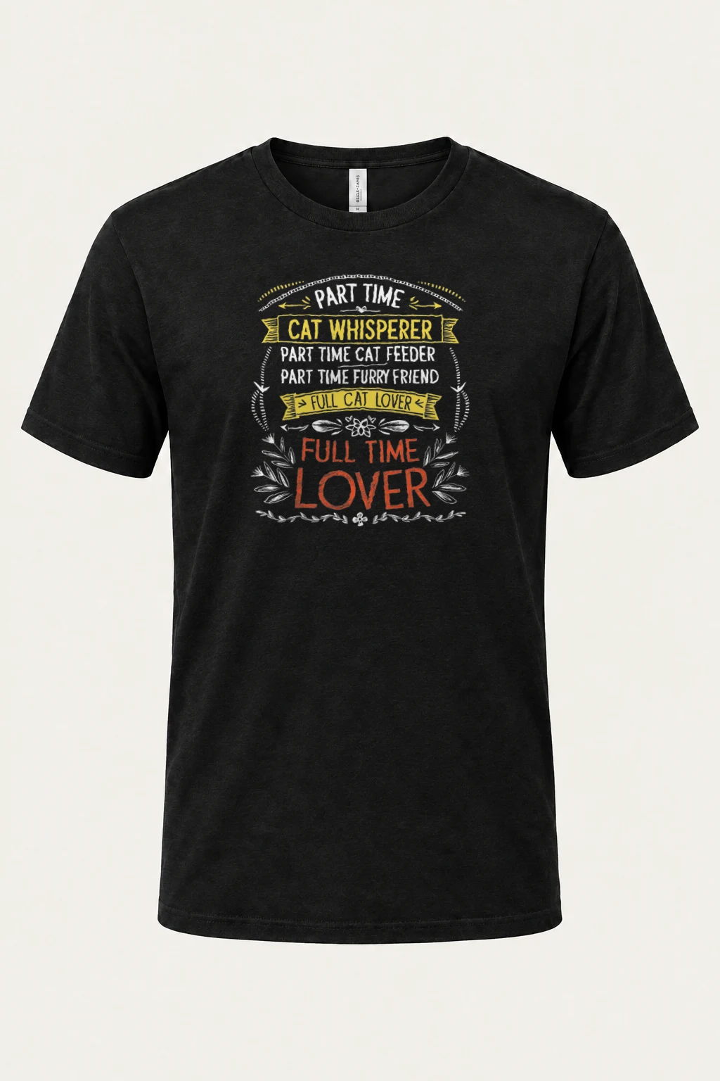 "Full Time Cat Lover" Heavyweight Unisex Crewneck T-shirt | Gildan 5000