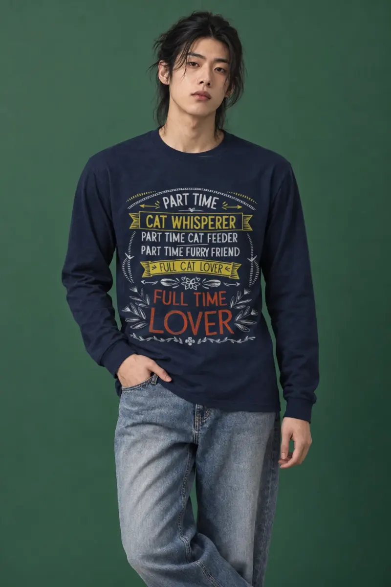 "Full Time Cat Lover" Unisex Longsleeve T-shirt
