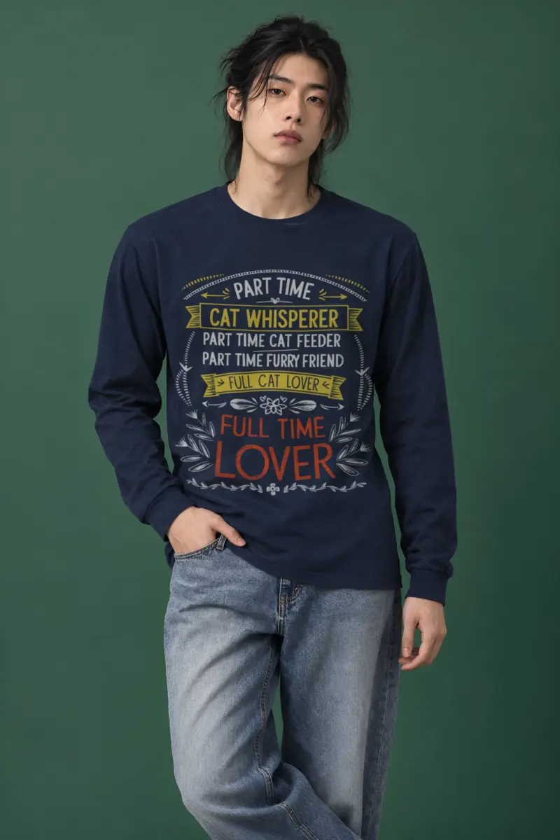 "Full Time Cat Lover" Unisex Longsleeve T-shirt
