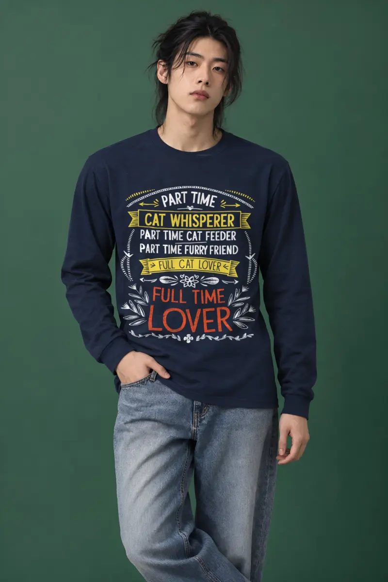 "Full Time Cat Lover" Unisex Longsleeve T-shirt