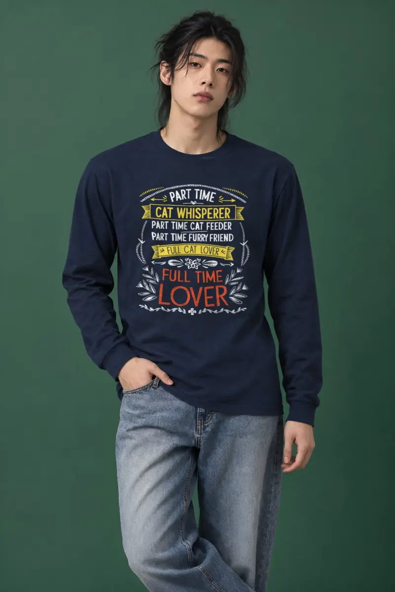 "Full Time Cat Lover" Unisex Longsleeve T-shirt