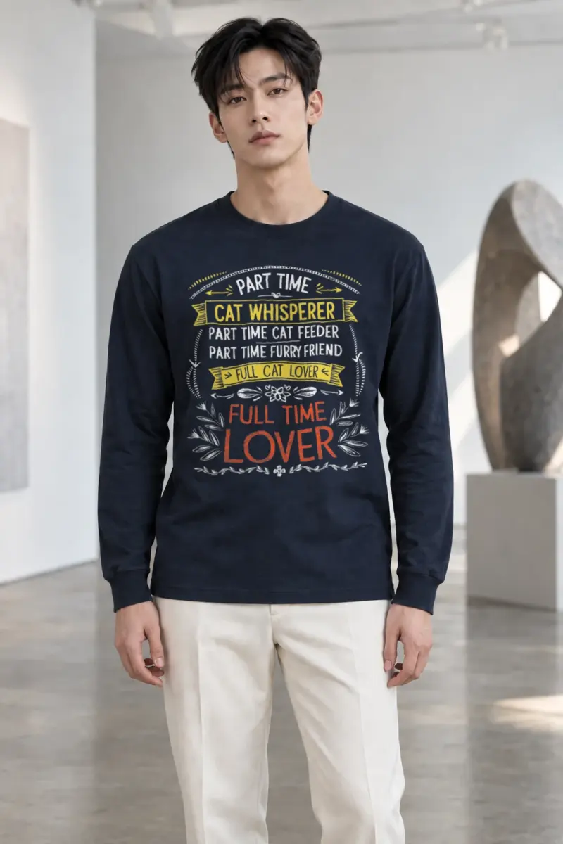 "Full Time Cat Lover" Unisex Longsleeve T-shirt | Gildan 2400