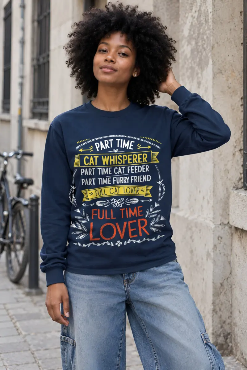 "Full Time Cat Lover" Unisex Longsleeve T-shirt