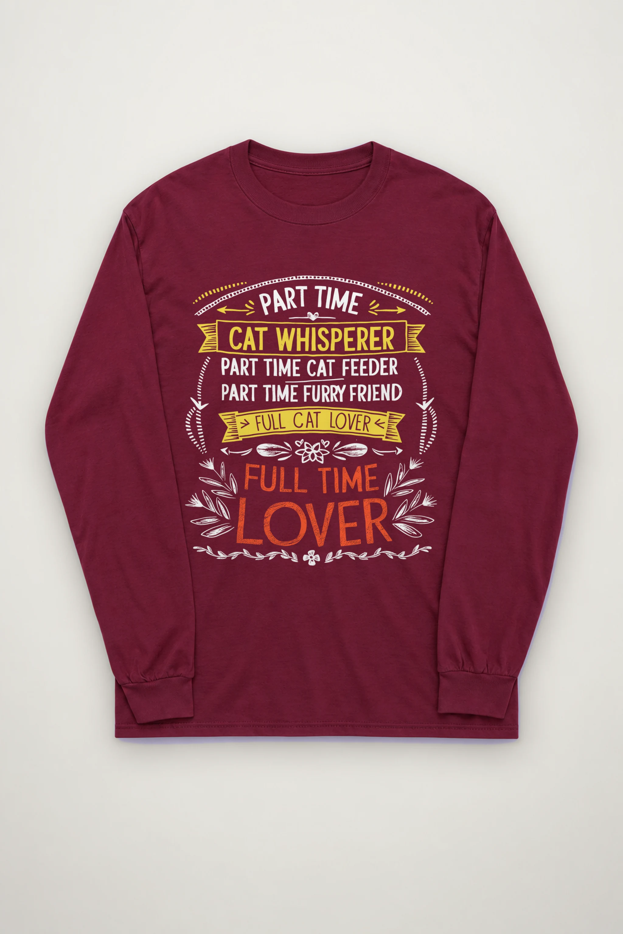 "Full Time Cat Lover" Unisex Longsleeve T-shirt